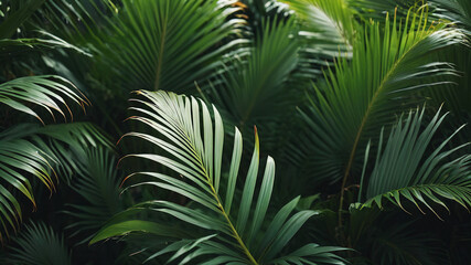 Beautiful natural background with textured palm leaves