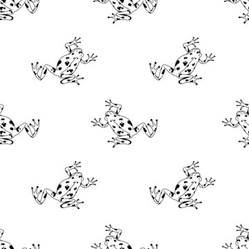 Leaping Frogs Seamless Pattern
