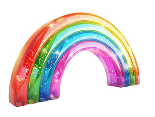 Fototapeta premium Rainbow Colorful 3D Render on White Background transparent .