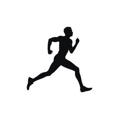 Fototapeta na wymiar Sprinting Runner vector silhouette