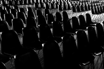 empty chairs waiting for an event