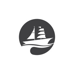 Sailing boat yacht logo vector illustration