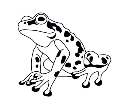 recommend clip art: Spotted Frog Poised to Leap