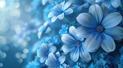 3d wallpaper of beautiful flower background only blue color 