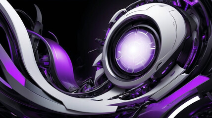 Modern futuristic background with black, white, and purple colors