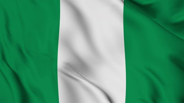 A beautiful view of the Nigeria flag video. 3d flag-waving video. Nigeria flag 4K resolution.