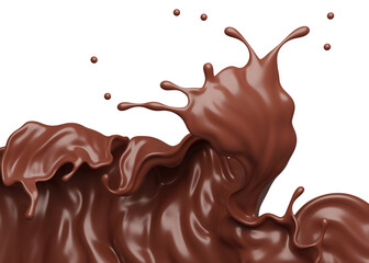 PSD Chocolate Splash 3D Rendering