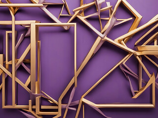 abstrakte goldenen Rahmen an einer lila Wand