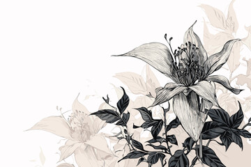 black and white flowers design