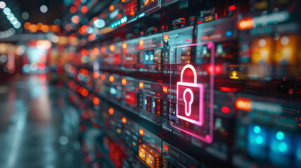 Obraz premium High security on line, Generative AI.