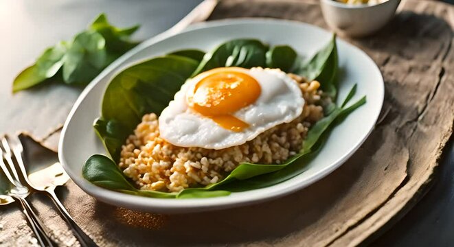 Healthy Breakfast: Eggs and Porridge