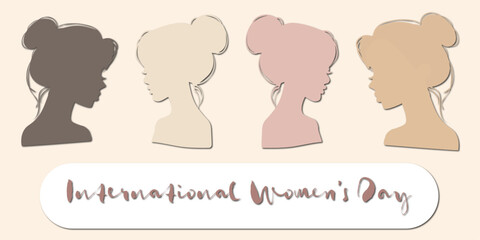 postcard, banner, poster for International Women's Day and Women's History Month