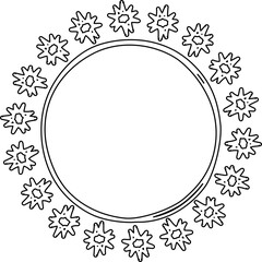 Circle frame drawing. Decoration for card, poster, banner