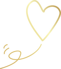 Heart gold hand drawn icon, love, valentine, wedding