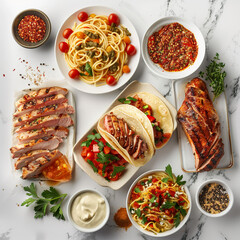 set of grilled meat