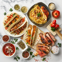 pasta with shrimps and vegetables