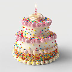 birthday cake isolated on white