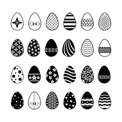 Easter eggs icons. Easter day festival. Vector illustration