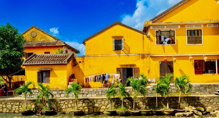 houses in the old town yellow