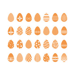Set of Easter eggs icons. Easter holiday. Vector illustration on white background