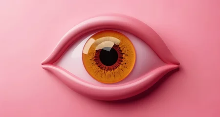 Zelfklevend Fotobehang  Eye-catching design on vibrant pink background © vivekFx