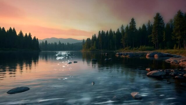 sunrise over the lake