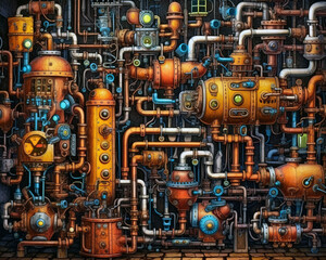 Steampunk theme background
