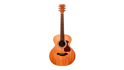 Isolated acoustic guitar cut out. Guitar on transparent background