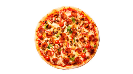 Pizza food cut out. Isolated pizza on transparent background