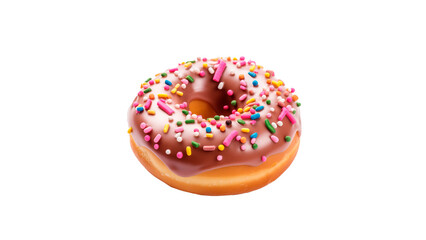 Tasty donut cut out. Isolated donut on transparent background