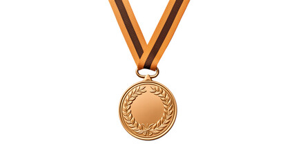 Award medal cutout. Isolated champion medal on transparent background