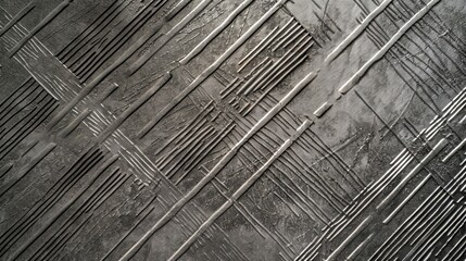 Metallic Intersecting Lines on Slate Gray Surface