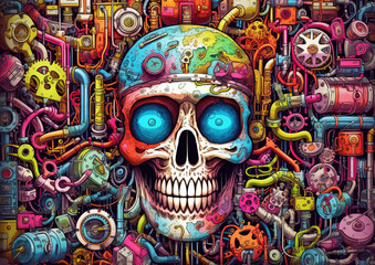 Industrial steampunk theme background