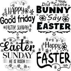 Happy Easter Bundle design, Christian Easter Bundle, Easter Bunny, Retro Easter Cut Files Cricut, Good for Happy Easter tshirt design