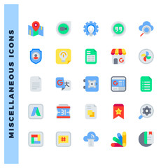 25 Social Media (Google) Flat icons pack. vector illustration.