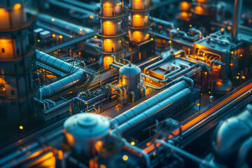 Future industries 3D images, industrial technology concept.