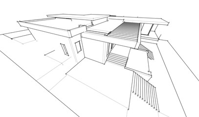 architectural sketch of house