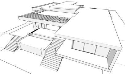 architectural sketch of house