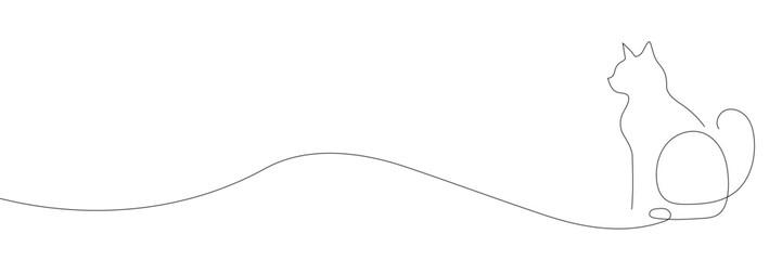 Continuous one line drawing of Cat