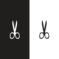 Scissors set. Flat icon style. Collection scissors black on white background.