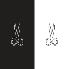 Scissors set. Flat icon style. Collection scissors black on white background.