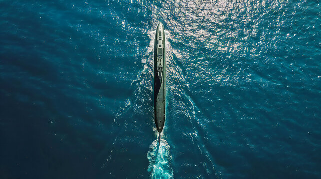 a military nuclear submarine floating on the surface of the ocean