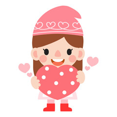 Obraz premium Gnomes Valentine's day with hearts Clipart, Gnomes Love, sweet gnomes for valentine day. Romantic Valentine Gnome