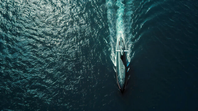a military nuclear submarine floating on the surface of the ocean