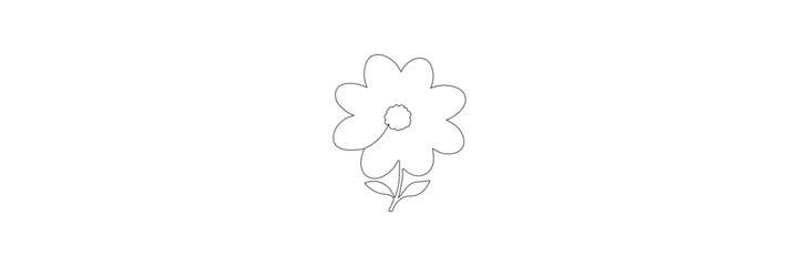 flower in continuous line art drawing style. One line drawing art. Minimalist black linear sketch. Vector illustration