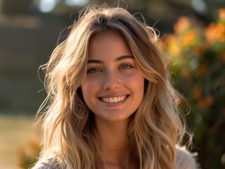 Blonde Woman Smiling Wellbeing