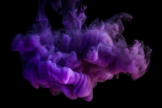 AI-generated image shows a black background with abstract purple smoke, purple smoke against a dark backdrop, wallpaper with a background of abstract smoke, violet smoke, 