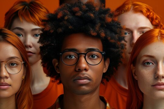 Group of People With Glasses and Red Hair