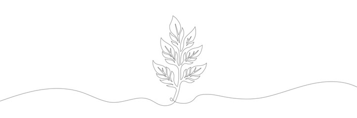 Continuous one line leaf. Vector illustration.