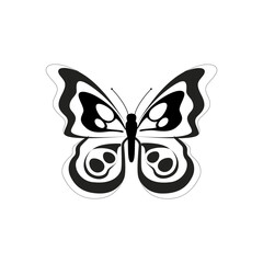 Butterfly icon graphic black white isolated sketch illustration vector. Modern seamless pattern of monarch butterfly contours on white background